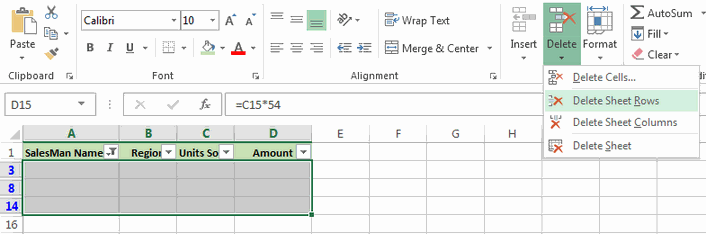 excel for mac remove blank rows