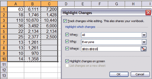 excel grayed out options