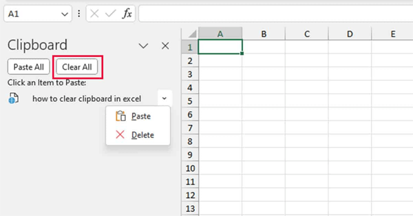 we couldn't free up space on the clipboard Excel