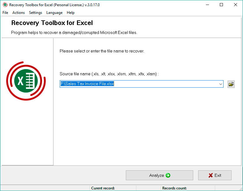 Excel Recovery Tool