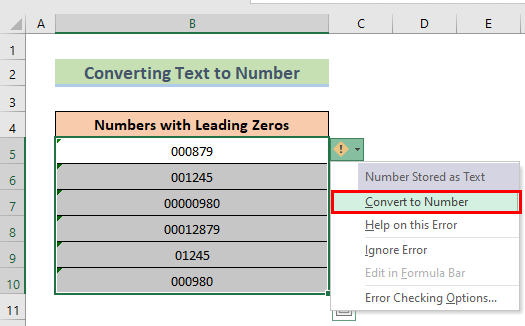 Convert Text to the Number