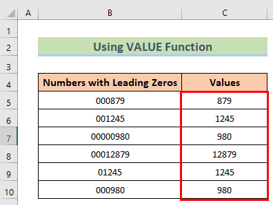 Remove leading Zeros in Excel 