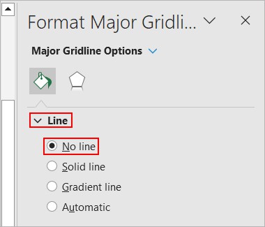 how to remove gridlines in Excel chart