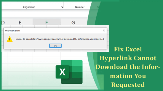 Excel Hyperlink Cannot Download the Information You Requested